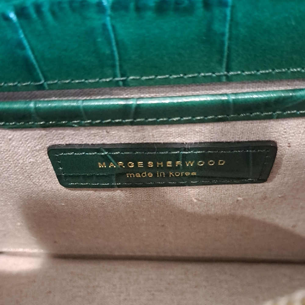 Margesherwood Forest Green Croc-Embossed Leather Bag - Picture 9 of 16